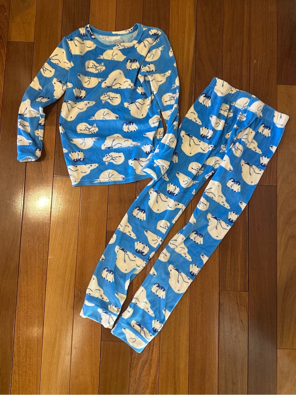 Blue Polar Bear Print snuggly soft Kids Pajama Set